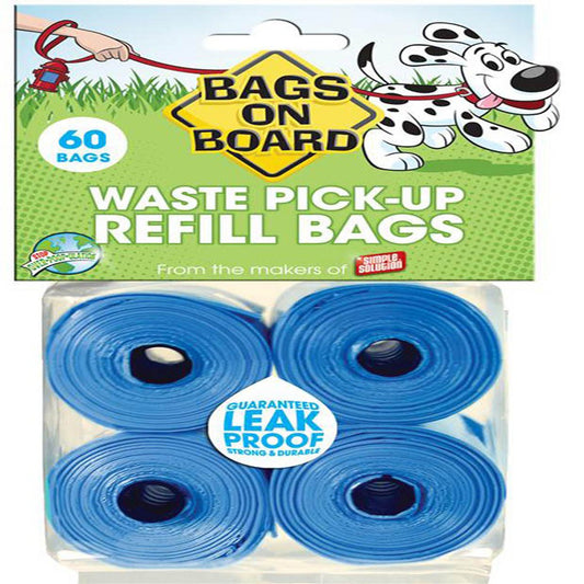 Bags on Board Waste Bag Refills Blue 60 ct