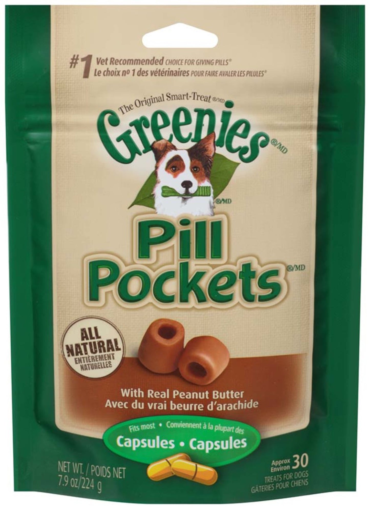 Greenies Pill Pockets Peanut Butter Capsules 30 ct