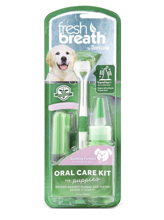 TropiClean Fresh Breath Oral Care Kit for Puppies